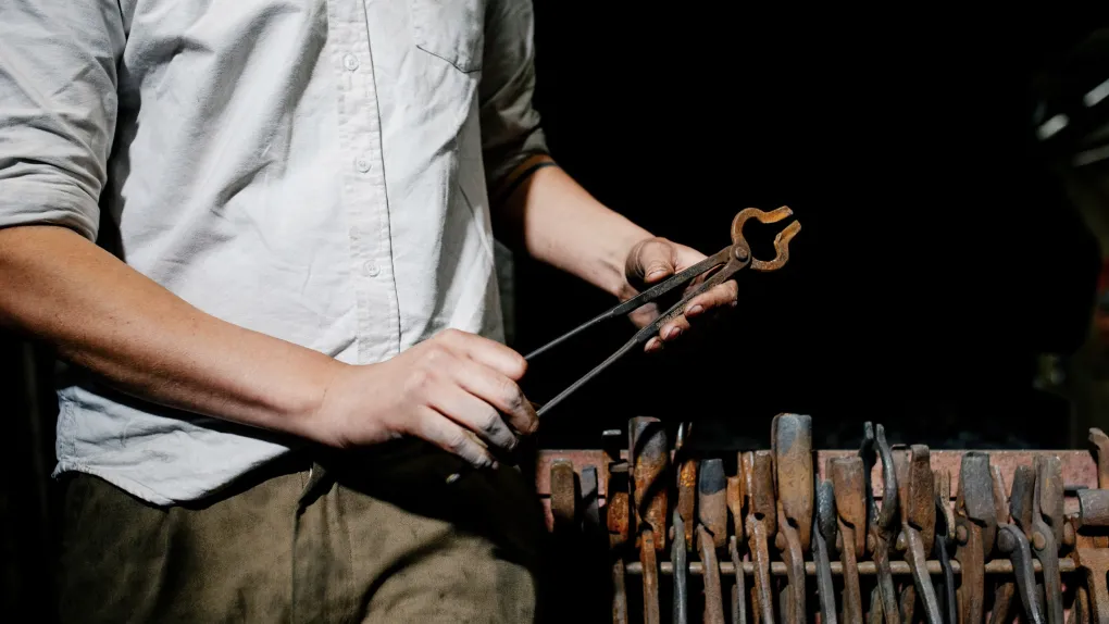 Oliver Boyett at the forge